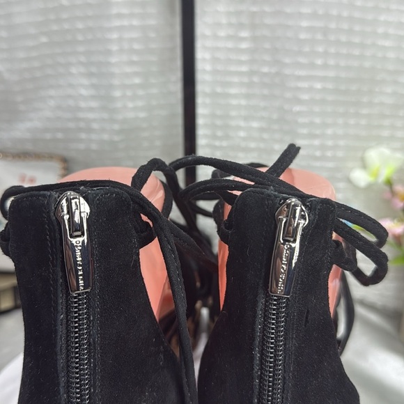 (O)Vince Camuto Kellia SuedeLeopard Sisal Leather Sandals with Straps Black 8.5M - Picture 7 of 14